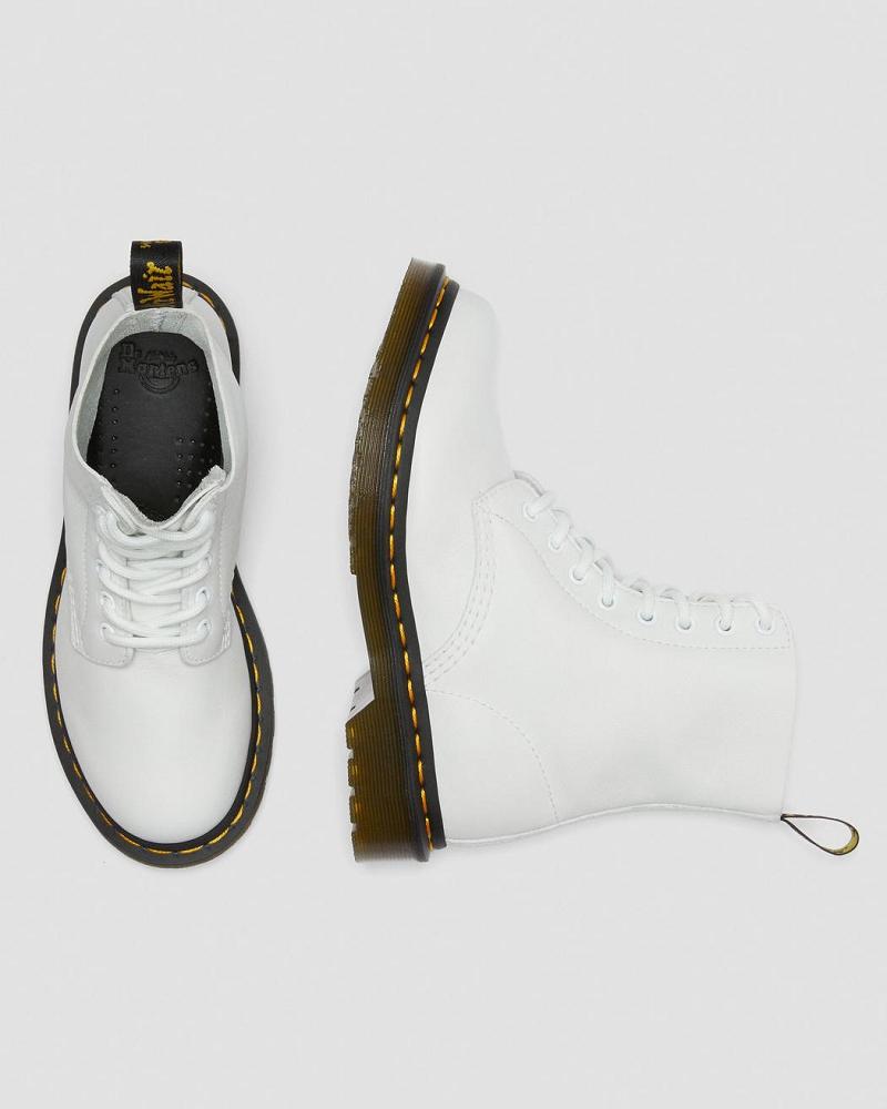 White Women's Dr Martens 1460 Pascal Virginia Leather Ankle Boots | CA 16VRW